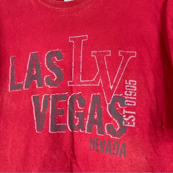 3/$30 The Strip Las Vegas Tee Short Sleeve Red 100% Cotton XL - Picture 3 of 6